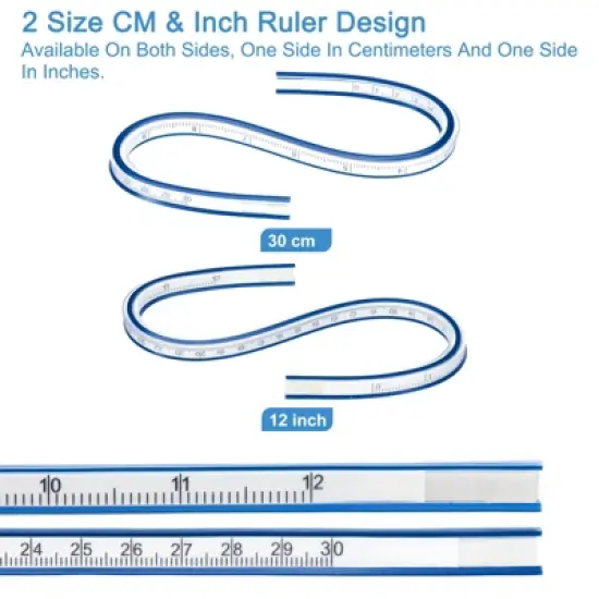 Unique Bargains Flexible Curve Plastic Bendable Markings Ruler for Drawing Sewing image {2}