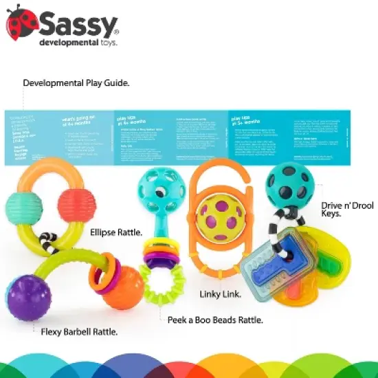 Sassy Toys Shake Rattle & Chew Gift Set - 5pc image {3}