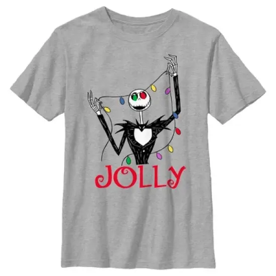 Boy's The Nightmare Before Christmas Jack Jolly Christmas Lights T-Shirt image {4}