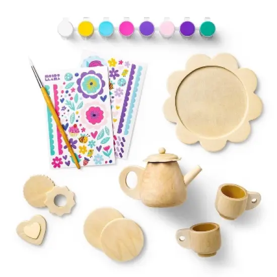 Paint-Your-Own Wood Tea Set Kit - Mondo Llama&trade; image {1}