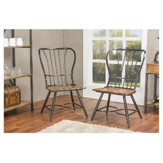 Longford Industrial Dining Chair (Set Of 2) - Baxton Studio image {2}