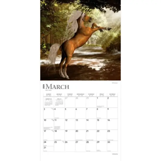 Browntrout 2024 Wall Calendar 12"x12" Unicorns Foiled image {2}