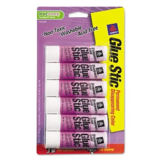 Avery Permanent Glue Stics Purple Application .26 oz 6/Pack 98096 image {8}