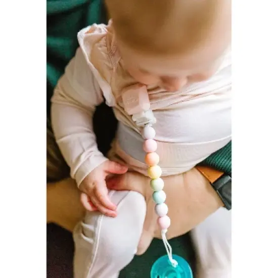 Loulou Lollipop Lolli Soother Holder in Silicone Clip - Cotton Candy image {3}