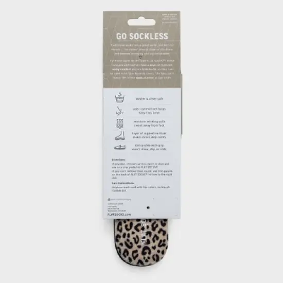 FLAT SOCKS No Show Cushioned Socks - Leopard: Trim to Size, Fits Shoe Size 11, Foot Odor Control image {2}