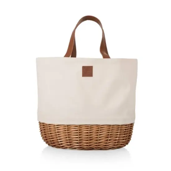 Picnic Time Promenade Beige Canvas Picnic Basket: Wicker, Solid Pattern, Disney Licensed, Lifetime Warranty image {1}