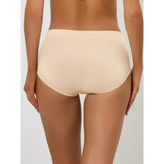 Allegra K Women's Packs Mid-Rise Comfortable Mesh Trim Solid Briefs Sets image {1}