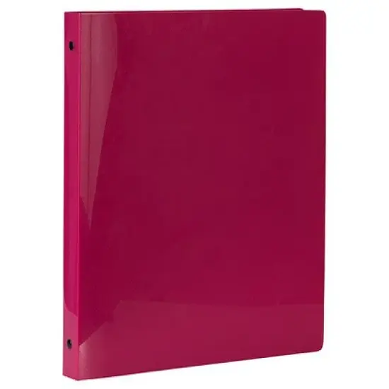 JAM PAPER Plastic 0.75 inch Binder - Magenta 3 Ring Binder - Sold Individually image {1}