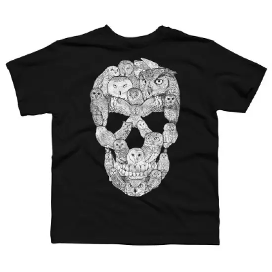 Boy's Design By Humans Sketchy Owl Skull By Dinny T-Shirt image {5}
