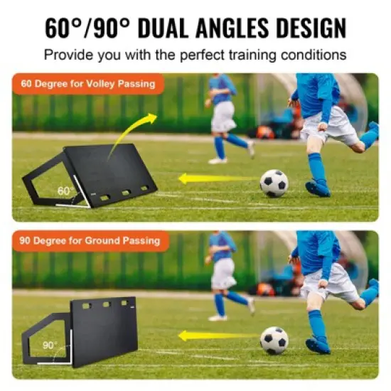VEVOR Soccer Rebounder Board, 45"X18" Portable Soccer Wall with 2 Angles Rebound, Foldable HDPE Kickback Rebound Board, Soccer Training Equipment image {3}