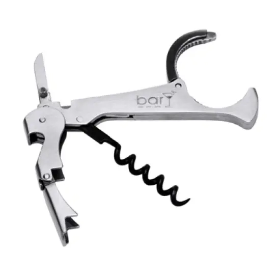 BarY3 Black/Silver Stainless Steel Waiter's Corkscrew image {1}