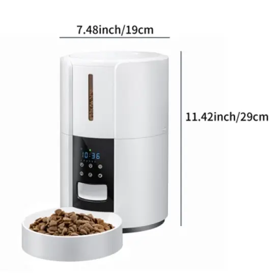 WOPET Automatic Cat Feeder Dry Food Dispenser 5L Timed with Portion Control image {2}