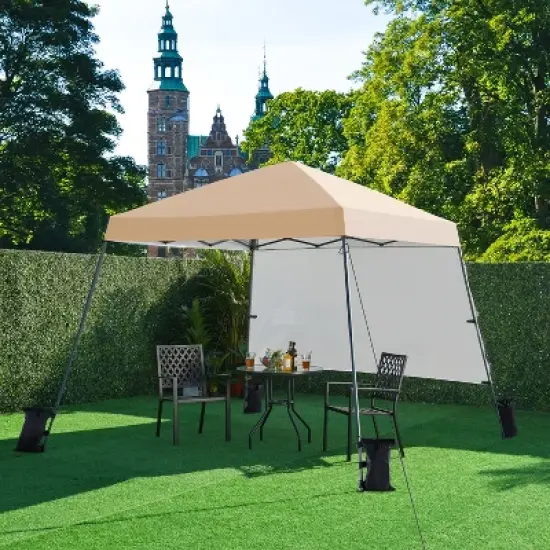 Yaheetech 10x10ft Pop-Up Canopy with Sun Shade Wall Backpack Bag for Camping image {1}