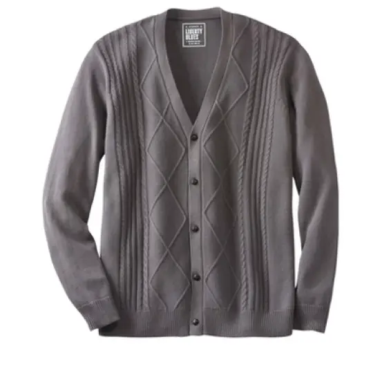KingSize Men's Big & Tall  Shoreman's Cardigan Cable Knit Sweater image {4}