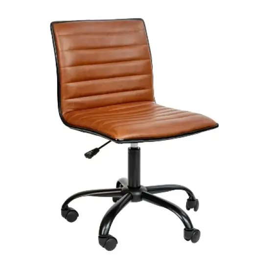 Flash Furniture Low Back Designer Armless Ribbed Swivel Task Office Chair image {11}
