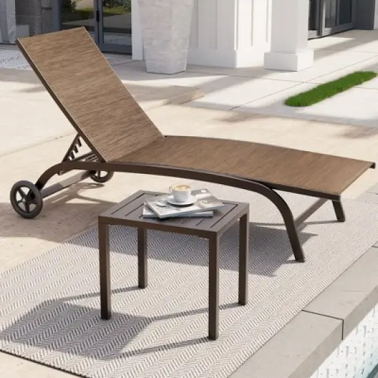 Crestlive Products Outdoor Side Table Aluminum Rectangular Side/End Table, Small Patio Coffee Bistro Table for Outdoor Indoor image {7}