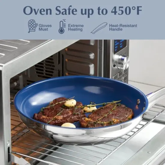 KOCH SYSTEME CS Fry Pan With Lid - Large Skillet Nonstick Frying Pan with Lid, Ceramic Coating image {4}