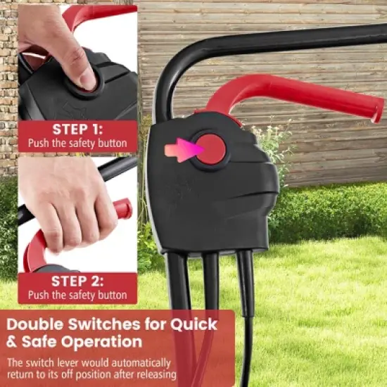 Costway Electric Corded Lawn Mower 10/12-AMP 13/14-Inch Walk-Behind Lawnmower with Collection Box image {6}