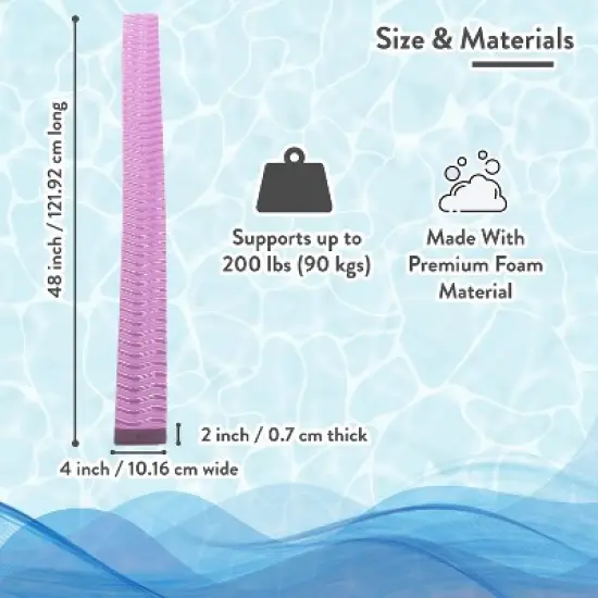 VOS Liberty Foam Pool Wavy Noodle, Premium & Big, Super Soft Pool Noodle for Swimming and Floating image {2}