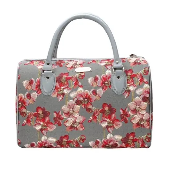 Signare USA Orchid Grey and Pink Travel Bag image {12}