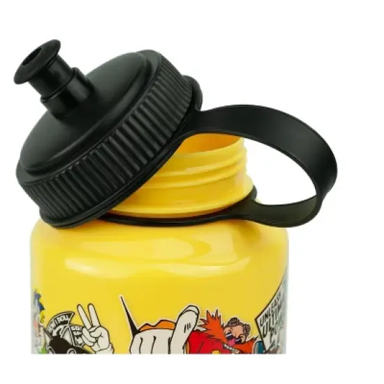 Just Funky Sonic The Hedgehog Sticker Bomb Large Plastic Water Bottle | Holds 32 Ounces image {3}