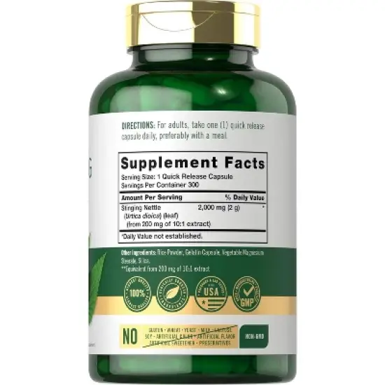 Carlyle Stinging Nettle Leaf Extract 2000mg | 300 Capsules image {1}