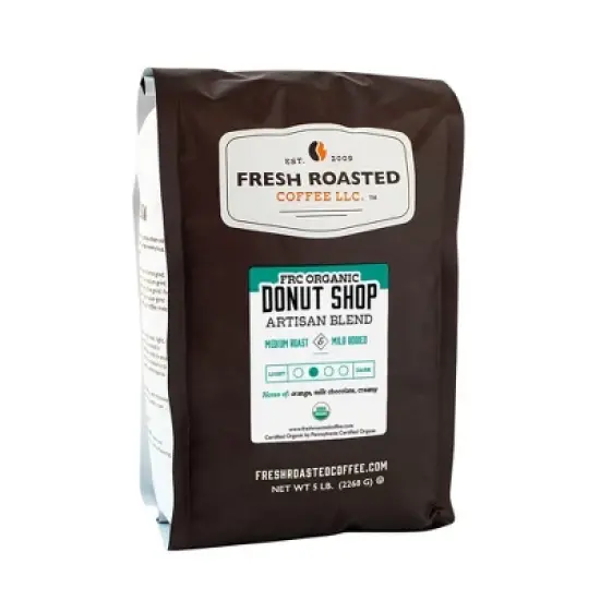 Fresh Roasted Coffee, Organic Donut Shop Blend, Ground Coffee image {6}