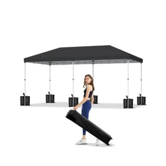 10x20 Pop Up Canopy - 1 Min Setup, 3 Height Adjustments w/Sandbags, UV Protection for Camping, Beach, Parties image {8}