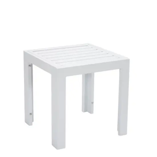 LeisureMod Chelsea Modern Outdoor Chaise Lounge Chair in White Frame with Side Table &ndash; Patio, Poolside, Balcony, and Garden Seating for Outdoor Spaces image {10}