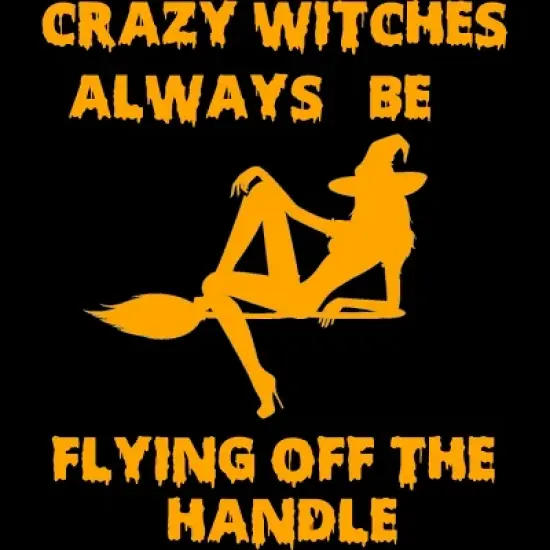 Men's Design By Humans Crazy Witches Always Be Flying Off The Handle Funny Halloween Wi By Galvanized Tank Top image {1}