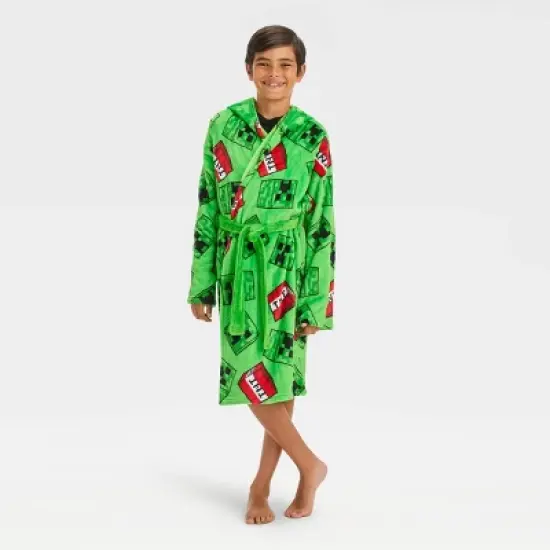 Boys' Minecraft Hooded Robe - Green image {3}