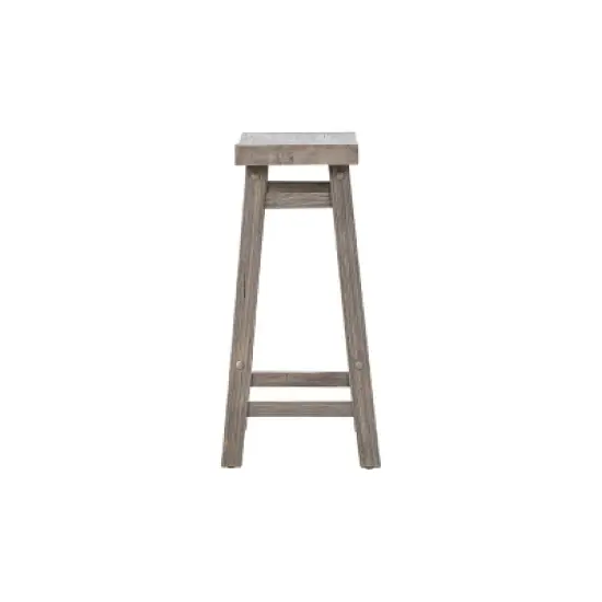 Set of 2 24" Sonoma Saddle Backless Counter Stools Storm Gray Finish - Boraam image {4}