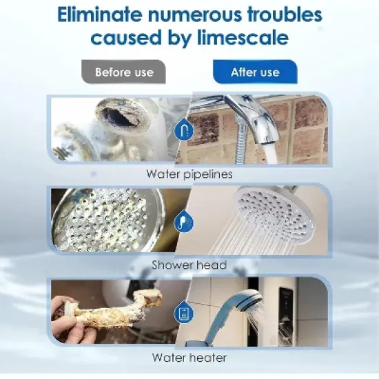 Waterdrop AP431 AP430SS Whole House Scale Inhibitor Filter, Heater Softener System, Prevent Scale Build Up On Hot Water Heaters, Pipes and Boilers image {2}