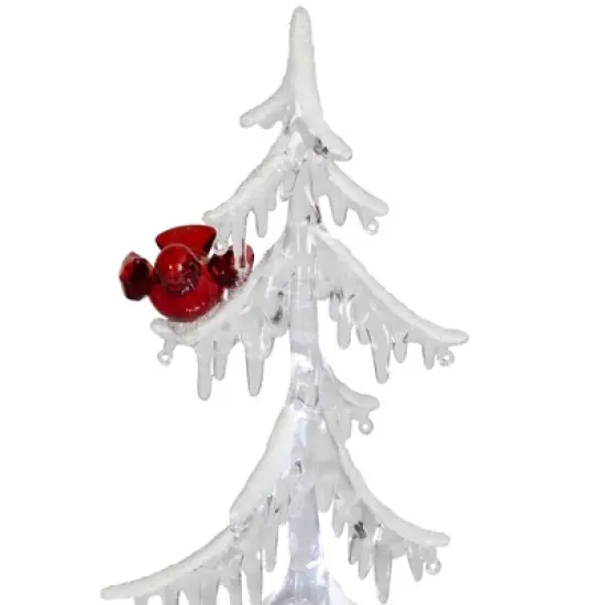 Northlight LED Lighted Acrylic Icicle Tree with Cardinals Christmas Decoration - 14" image {6}