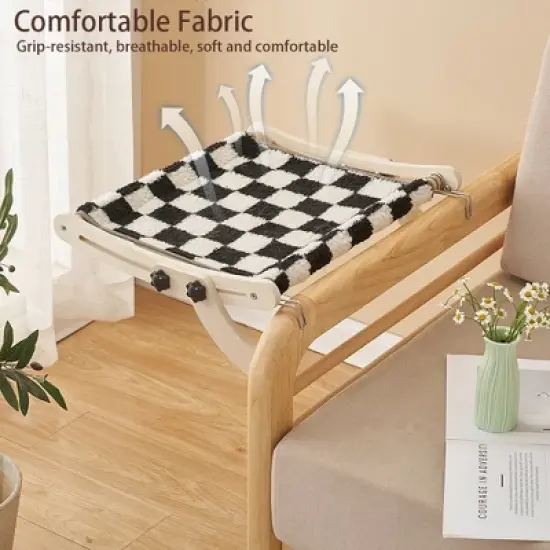 Cat Hammock Radiator, Dual-use Cat Window Hammock For Indoor Cat, Adjustable Wood Cat Radiator Beds Cat Window Beds Holds Up 18kg For Home Living Room image {4}