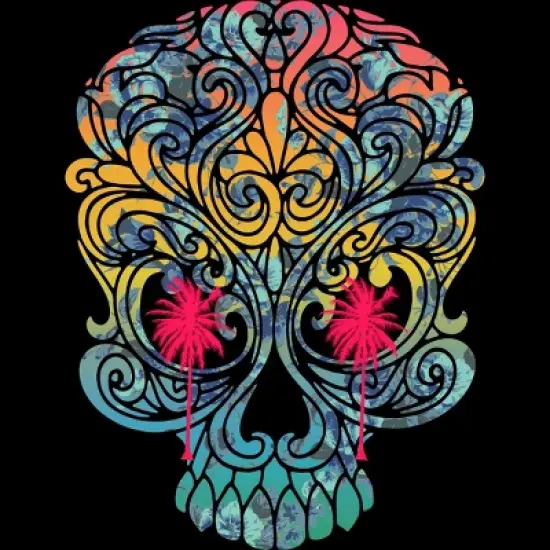 Men's Design By Humans Summer By The Skull By Goldquills Tank Top image {1}