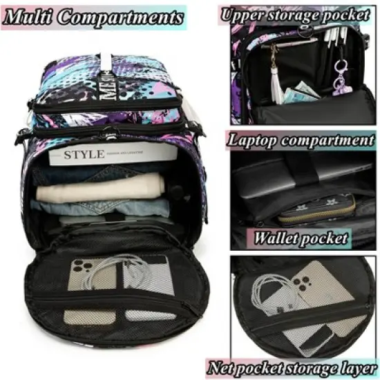 Gym Duffle Bag Backpack with Shoe Compartment,4 ways Travel Backpack for Women and Men image {4}