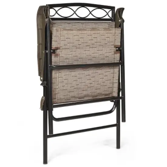 Tangkula 2PCS/4PCS Folding Camping Chair Patio Chairs for Backyard, Garden, Beach with Armrest & Backrest image {9}