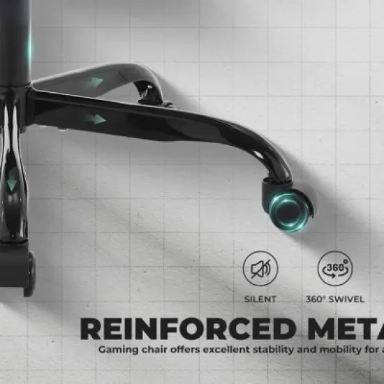 Ergonomic Computer Chair with Footrest and Massage Lumbar Support, Height Adjustable Swivel Game Chair for Adults-Tanpinhause image {6}