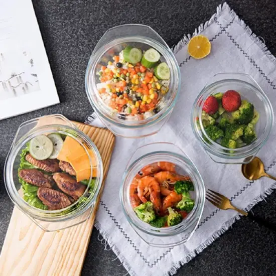 Itopfox Small Round Glass Casserole Dish with Lid, Microwave and Oven Safe Mini Glass Bowl for Cooking and Serving image {6}