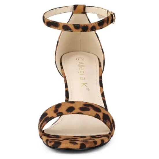 Allegra K Women's Open Toe Ankle Strap Chunky High Heels image {2}