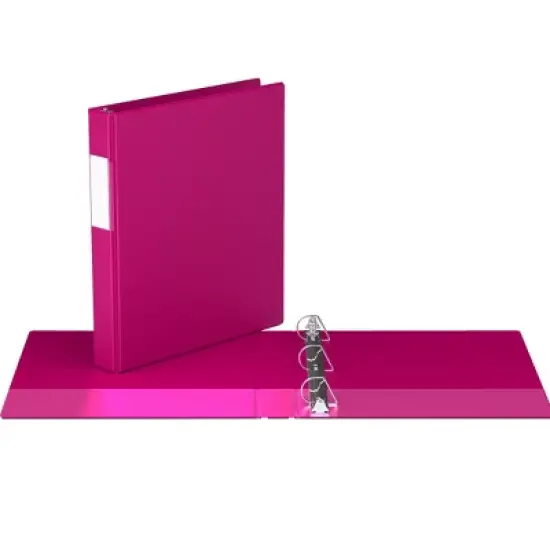 Premium Economy 1" Angle D Ring Binder 6pk Pink: Davis Group, Hard Cover, 225 Sheet Capacity, 2 Pockets, Polypropylene image {1}