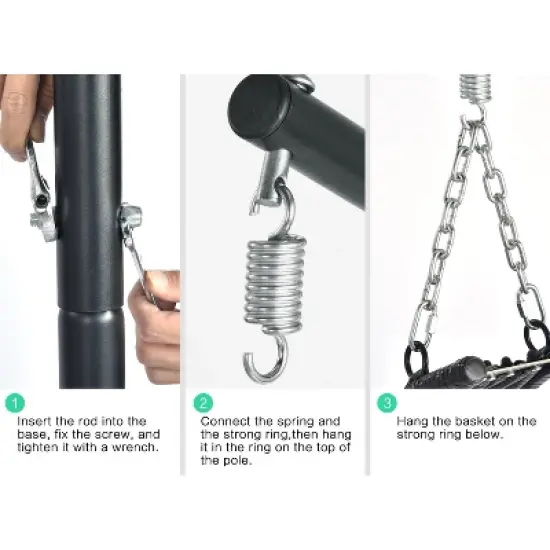 Gulches Egg Chair with Stand - Indoor/Outdoor Wicker Hanging Basket, Hammock for Living Room/Patio image {7}