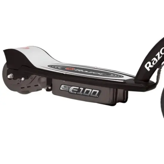 Razor E100 Kids Ride On 24V Motorized Powered Electric Kick Scooter Toy, Speeds up to 10 MPH with Brakes, and Pneumatic Tires for Kids Ages 8+, Black image {5}