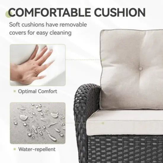 Gymojoy Outdoor Sofa Rocking Chair Side Table with Ottomans Patio Funiture image {9}