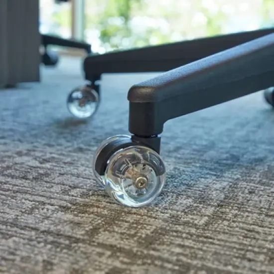 Built Industrial Set of 5 Universal 7/16 Stem Clear Office Chair Caster Wheels Replacement Parts, Clear image {1}