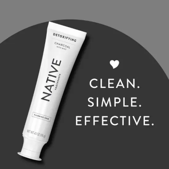 Native Premium Detoxifying Charcoal with Mint Fluoride Free Toothpaste - 4.1oz image {5}