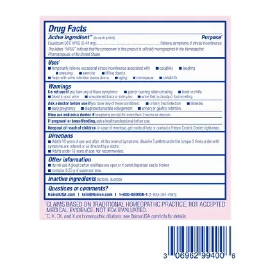 Boiron Causticum 30C 3 MDT Homeopathic Medicine For Incontinence Relief 3 Tubes Box image {1}