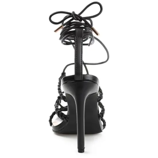 Journee Collection Womens Jamila Tru Comfort Foam Open Toe High Stiletto Pumps Black 8 image {2}