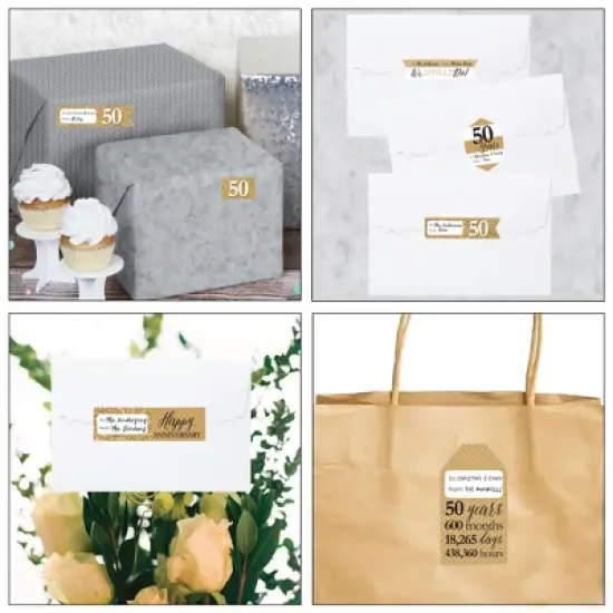 Big Dot of Happiness We Still Do 50th Wedding Anniversary Assorted Anniversary Party Gift Tag Labels To and From Stickers 12 Sheets 120 Stickers image {4}